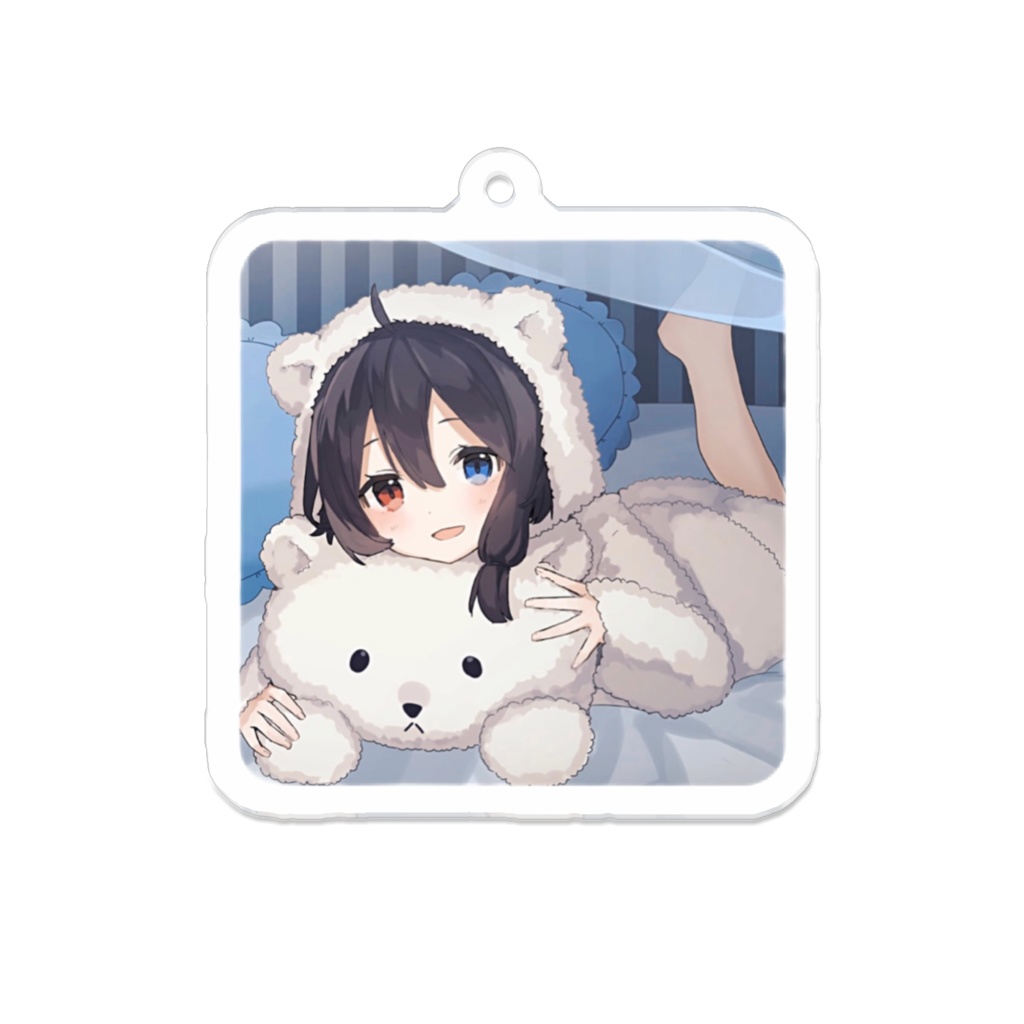 白熊イヴ おやすみ アクリルキーホルダー スクエア型