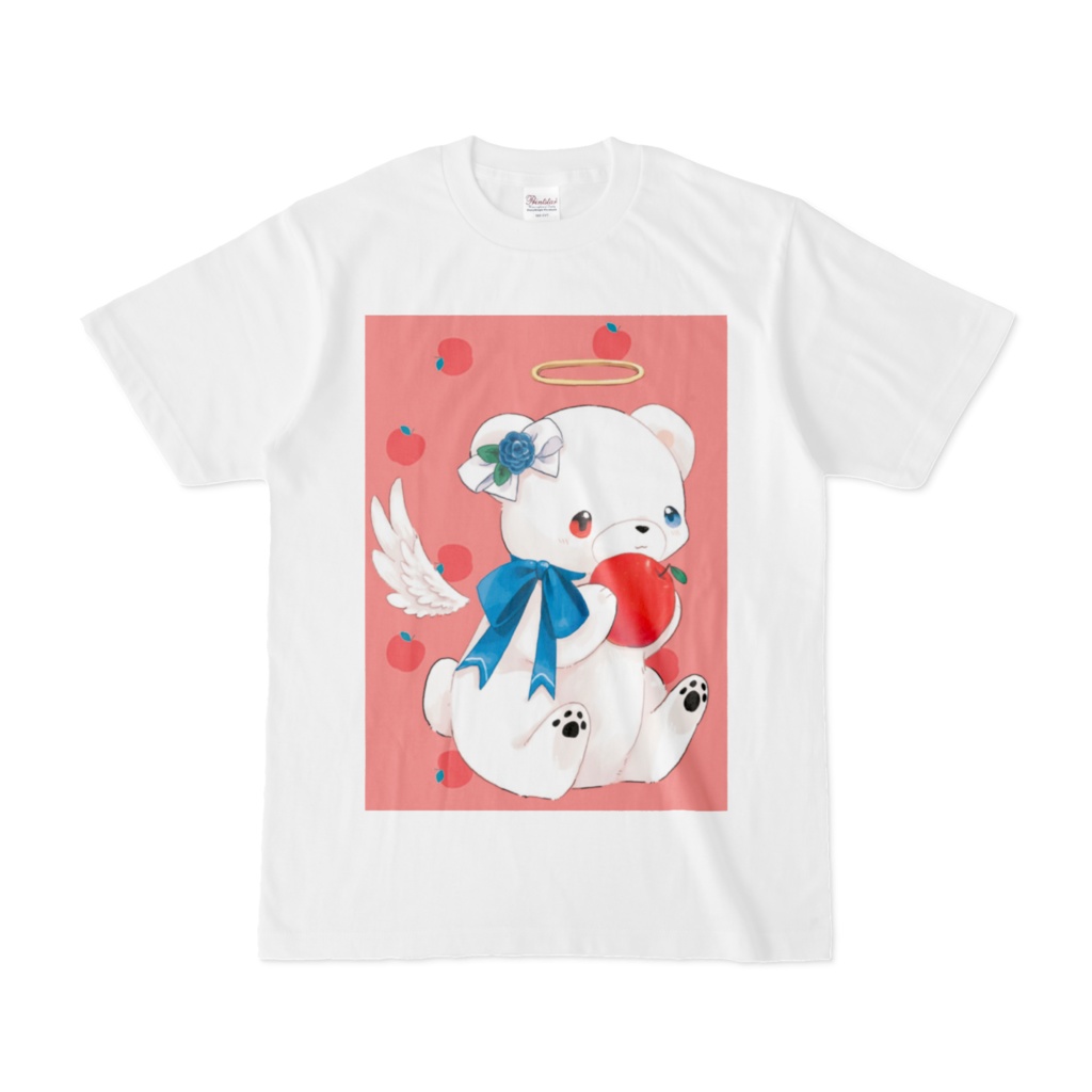 白いʕ•ᴥ•ʔｸﾏｸﾏTシャツ 白