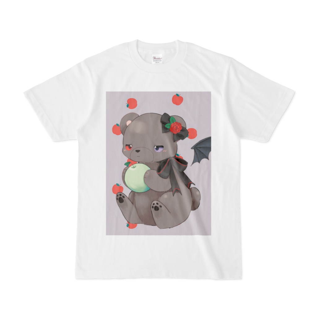 黒いʕ•ᴥ•ʔｸﾏｸﾏTシャツ 白