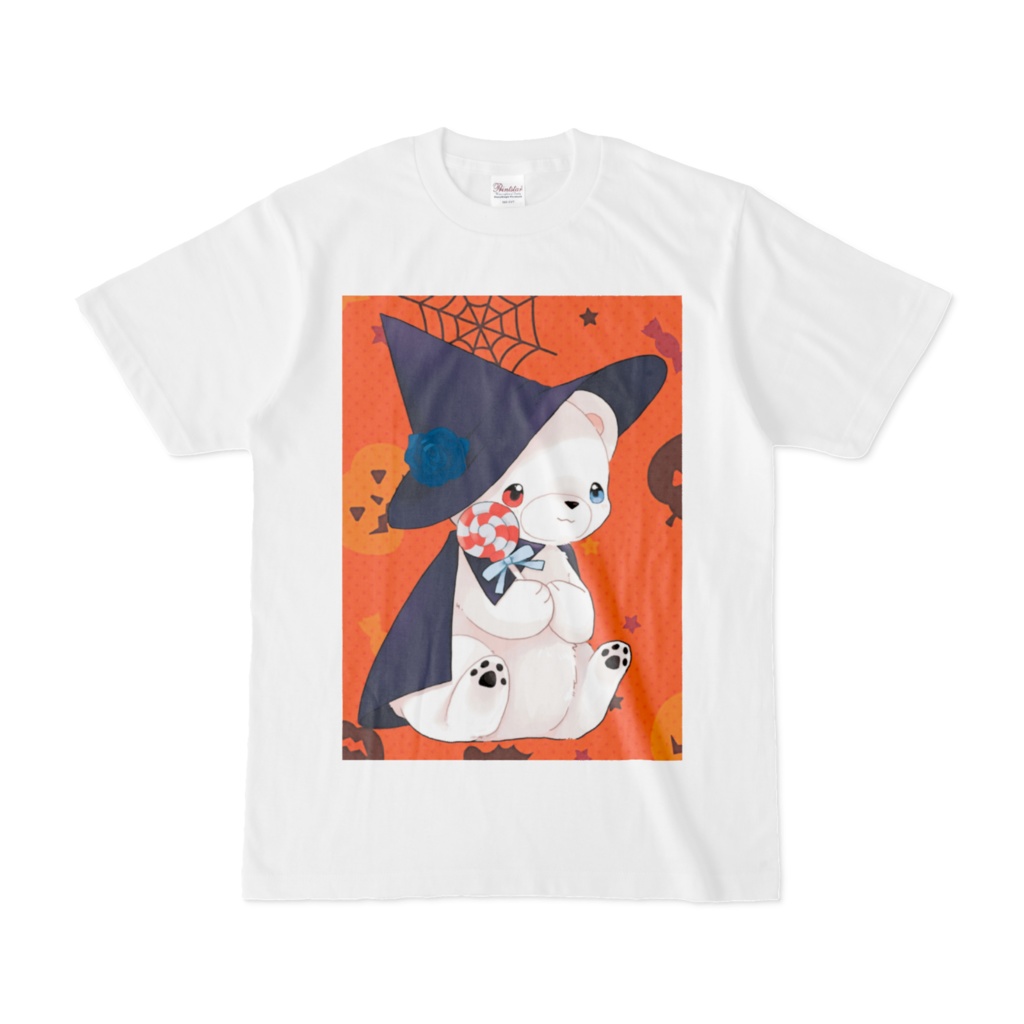 ハロウィン 白いʕ•ᴥ•ʔｸﾏｸﾏ Tシャツ 白
