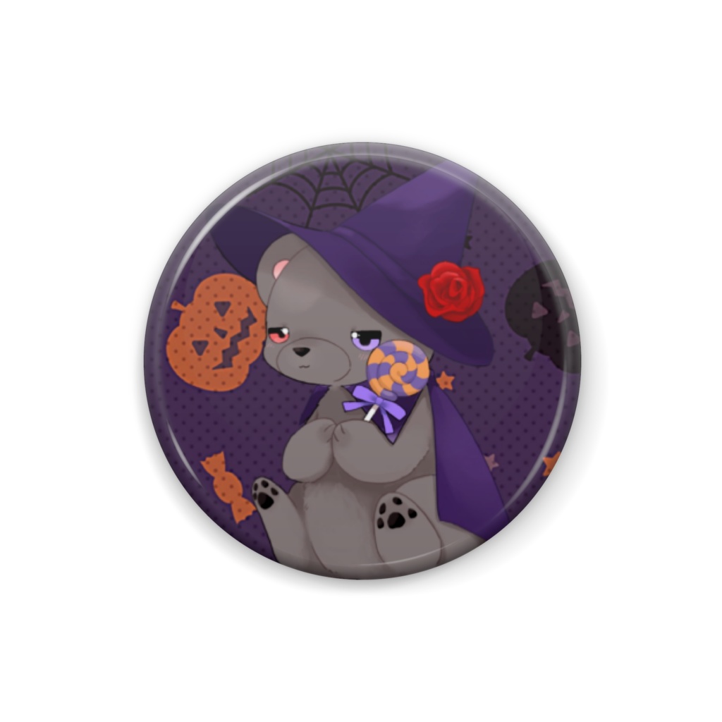 ハロウィン 黒いʕ•ᴥ•ʔｸﾏｸﾏ 缶バッジ