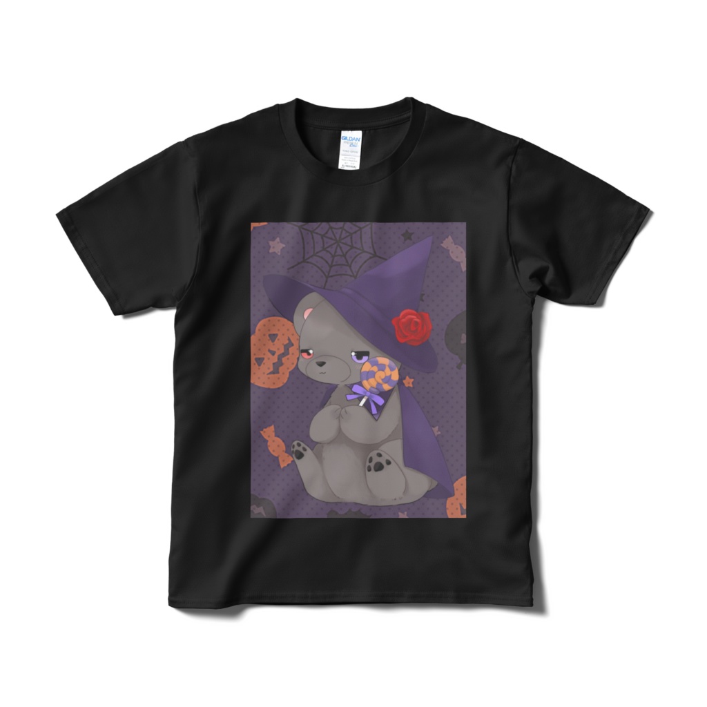 ハロウィン 黒いʕ•ᴥ•ʔｸﾏｸﾏ Tシャツ 黒