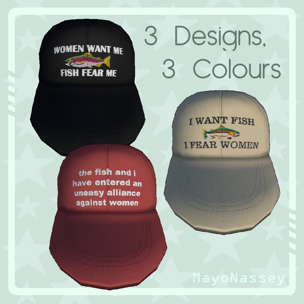 Gone Fishin' Hat (9 Variations) (VRCSDK3) / ゴーン・フィッシュン・ハット(9つのバリエーション)