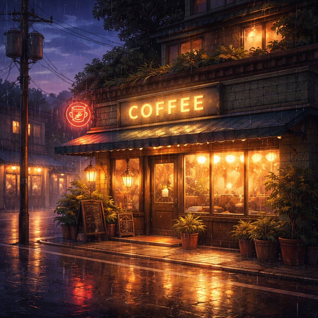 【フリーBGM】雨の夜は喫茶店でクロスワードでも。