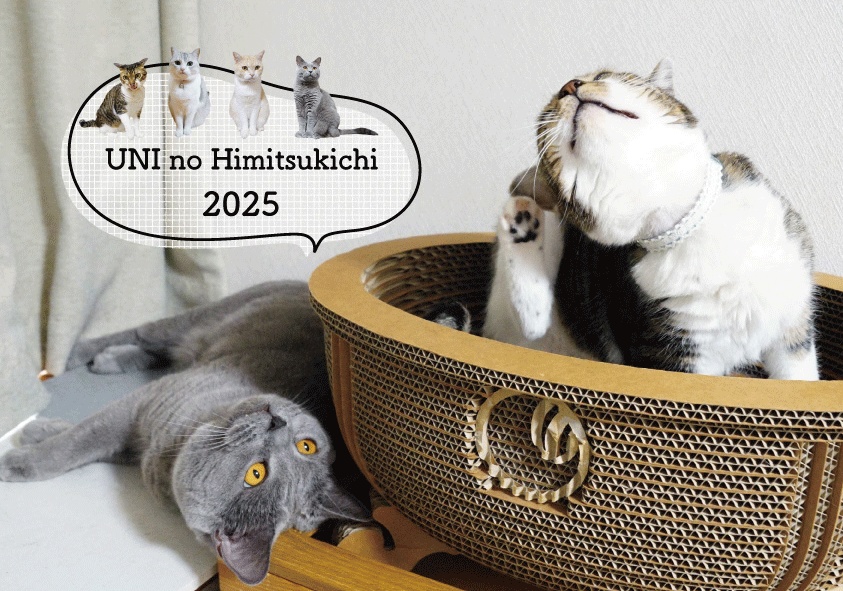 【壁掛け】2025年1月始まり　うにの秘密基地壁掛けカレンダー【※2024年12月上旬から順次発送】