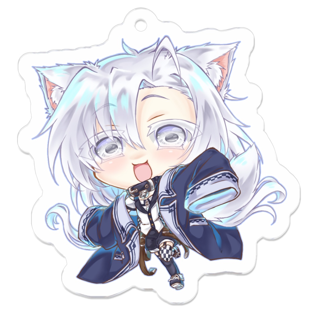 シロ　アクリルキーホルダー