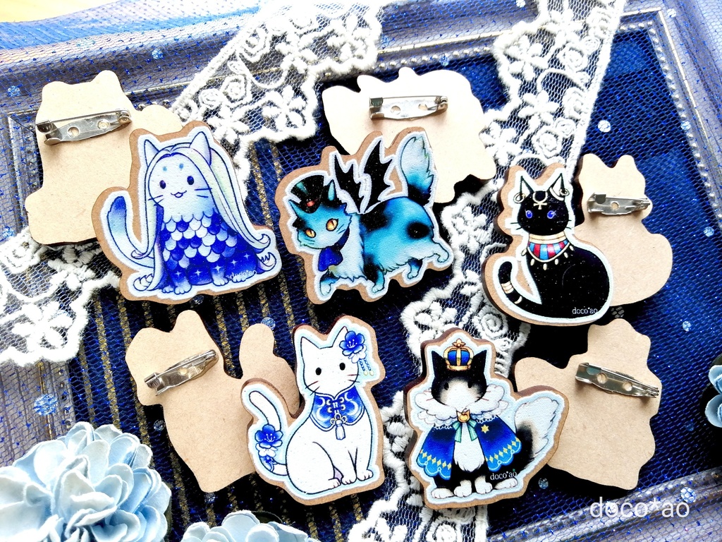 【IMAGINARY-世界の神話の猫-】ミニブローチ