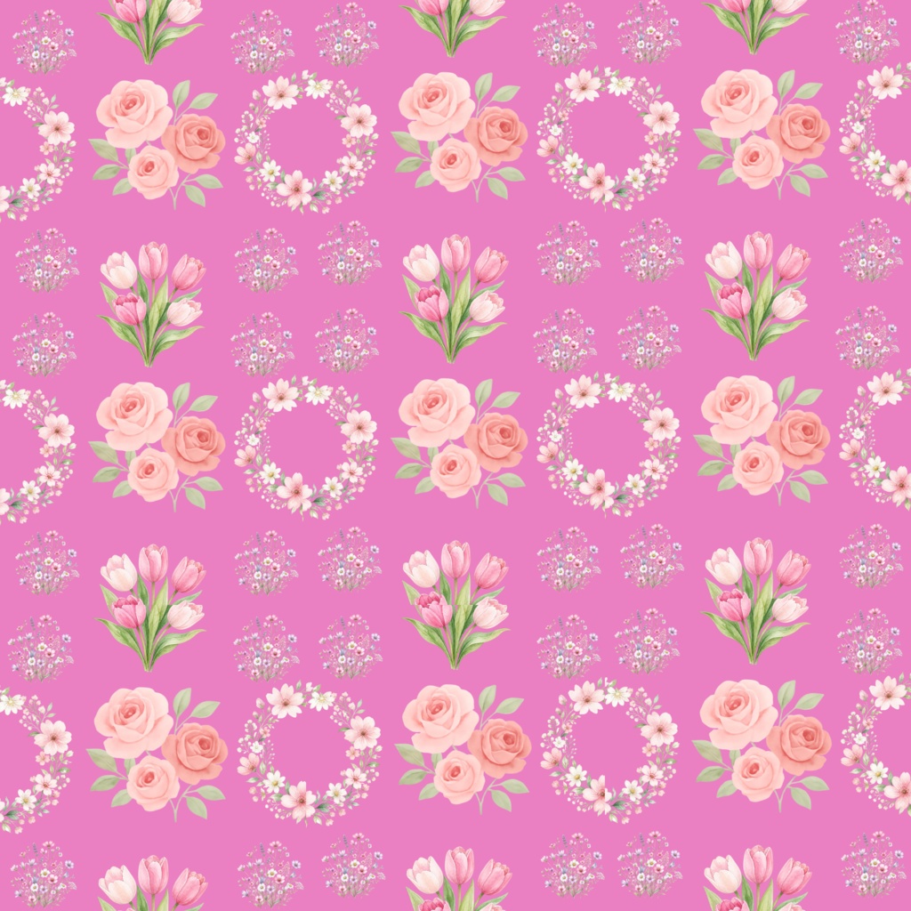 るんるんお花のデジタルペーパー