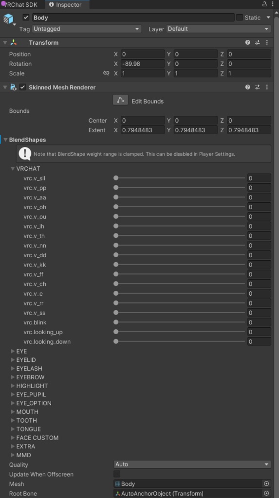 【Unity エディタ拡張】Collapsible BlendShapes