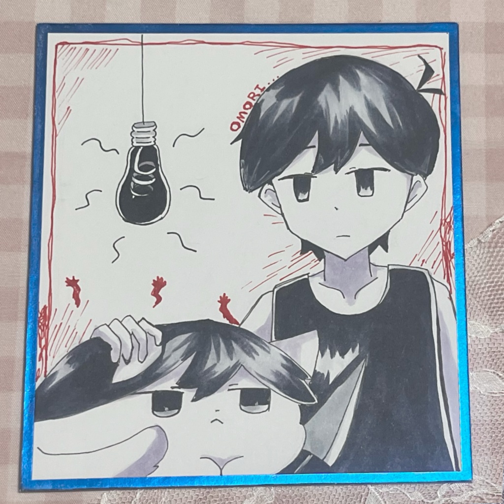 【色紙】オモリとオモネコ