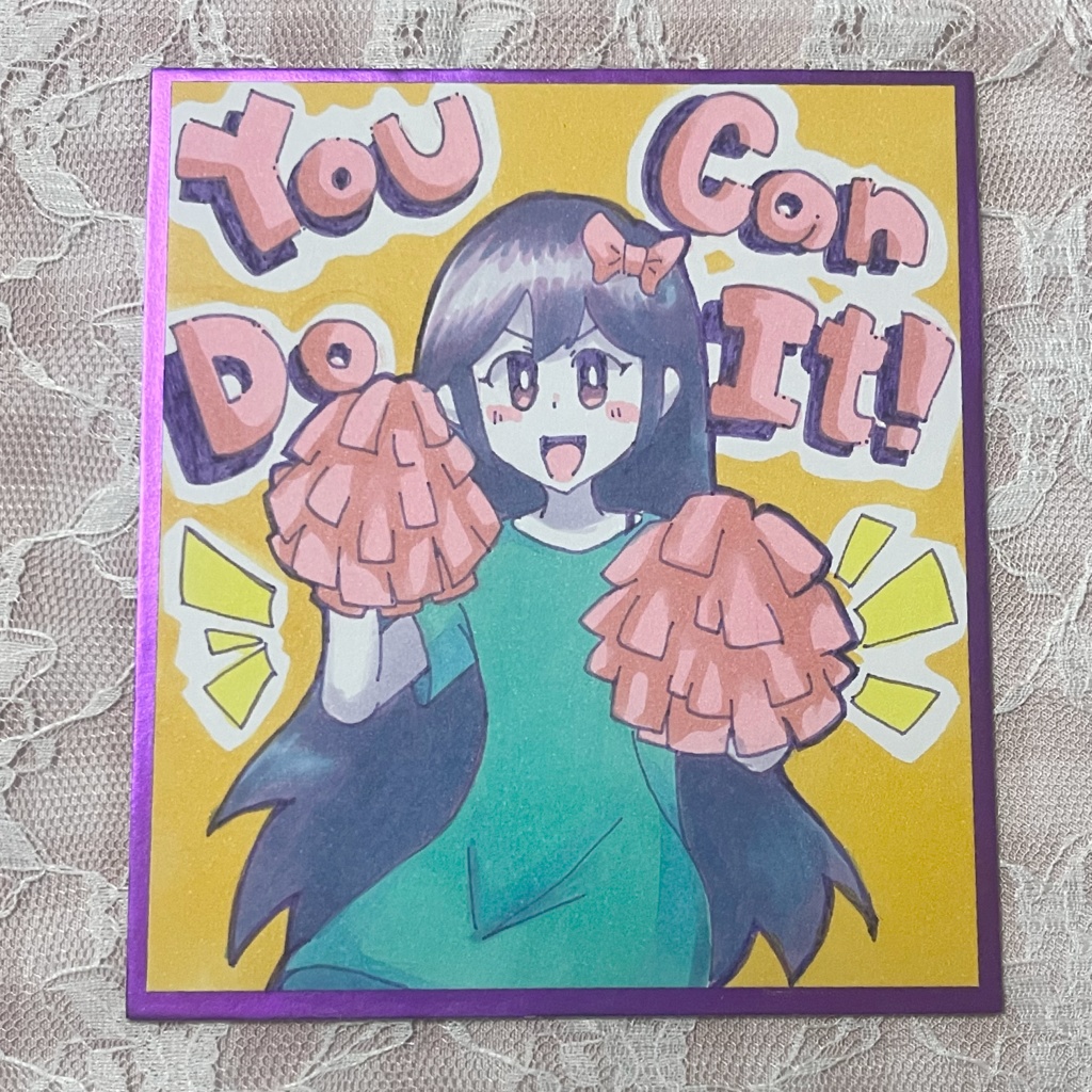 【色紙】オーブリーちゃん｢You Can Do It！｣