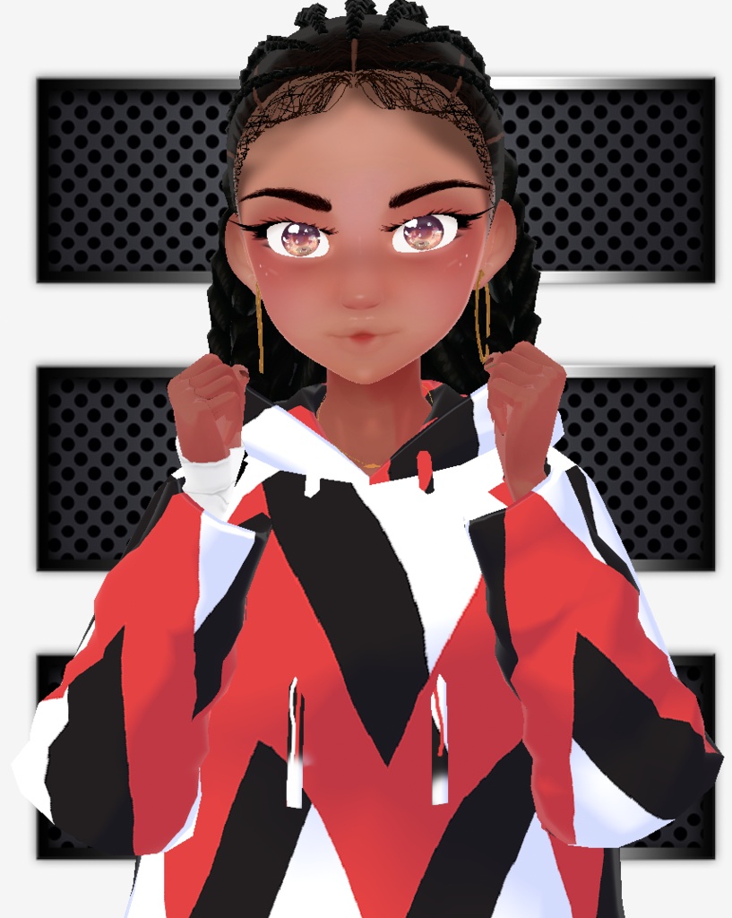Red, black and white hoodie pattern