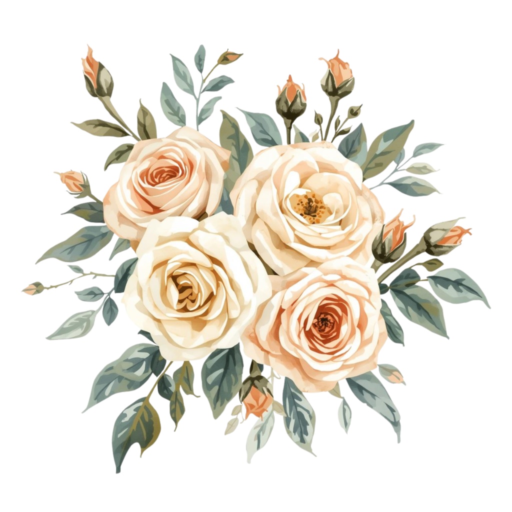 水彩 花 女子 大人小物 クリップアート セット 12点【商用利用可】ウェディング/招待状/装飾