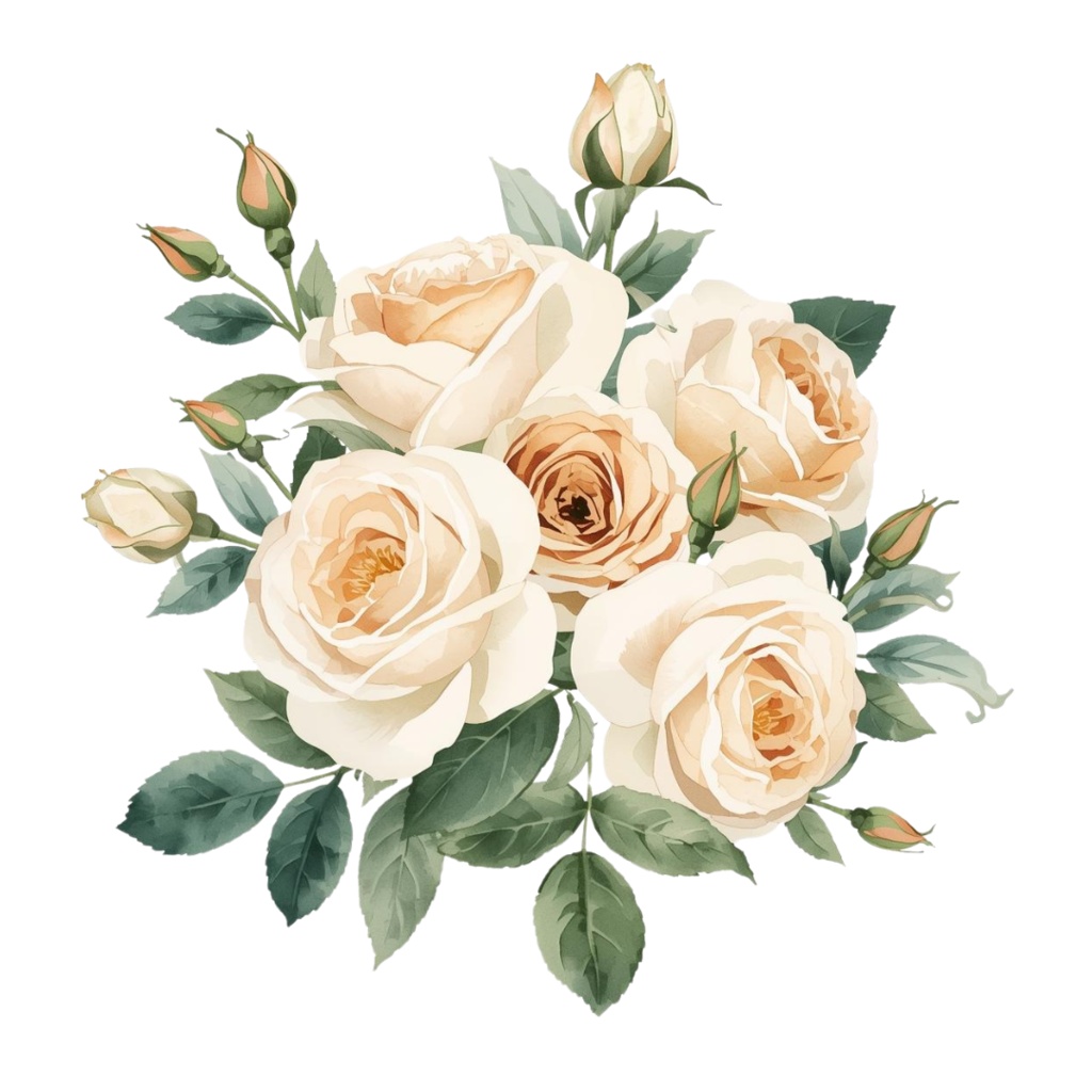 水彩 花 女子 大人小物 クリップアート セット 12点【商用利用可】ウェディング/招待状/装飾