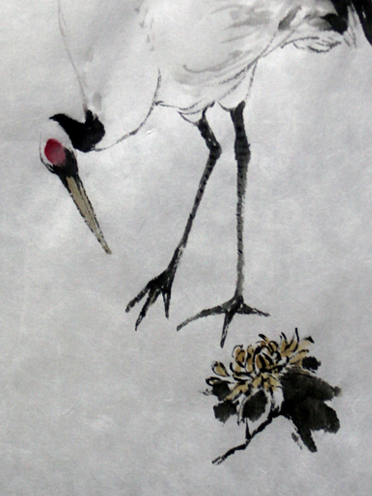鶴と菊