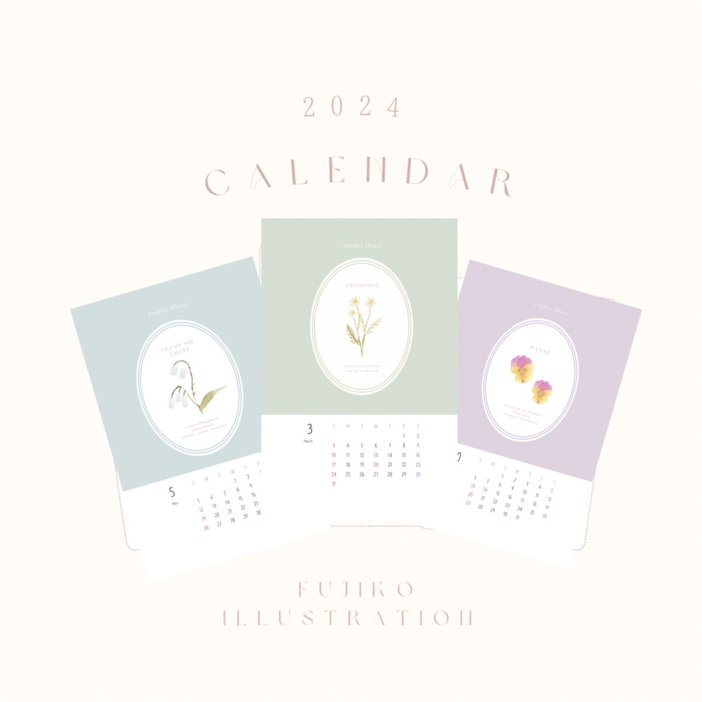 2024 fujiko オリジナルミニカレンダー(ダウンロード販売)