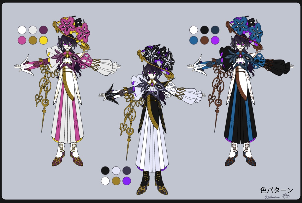 VRChat想定衣装「花時計の魔法使い」