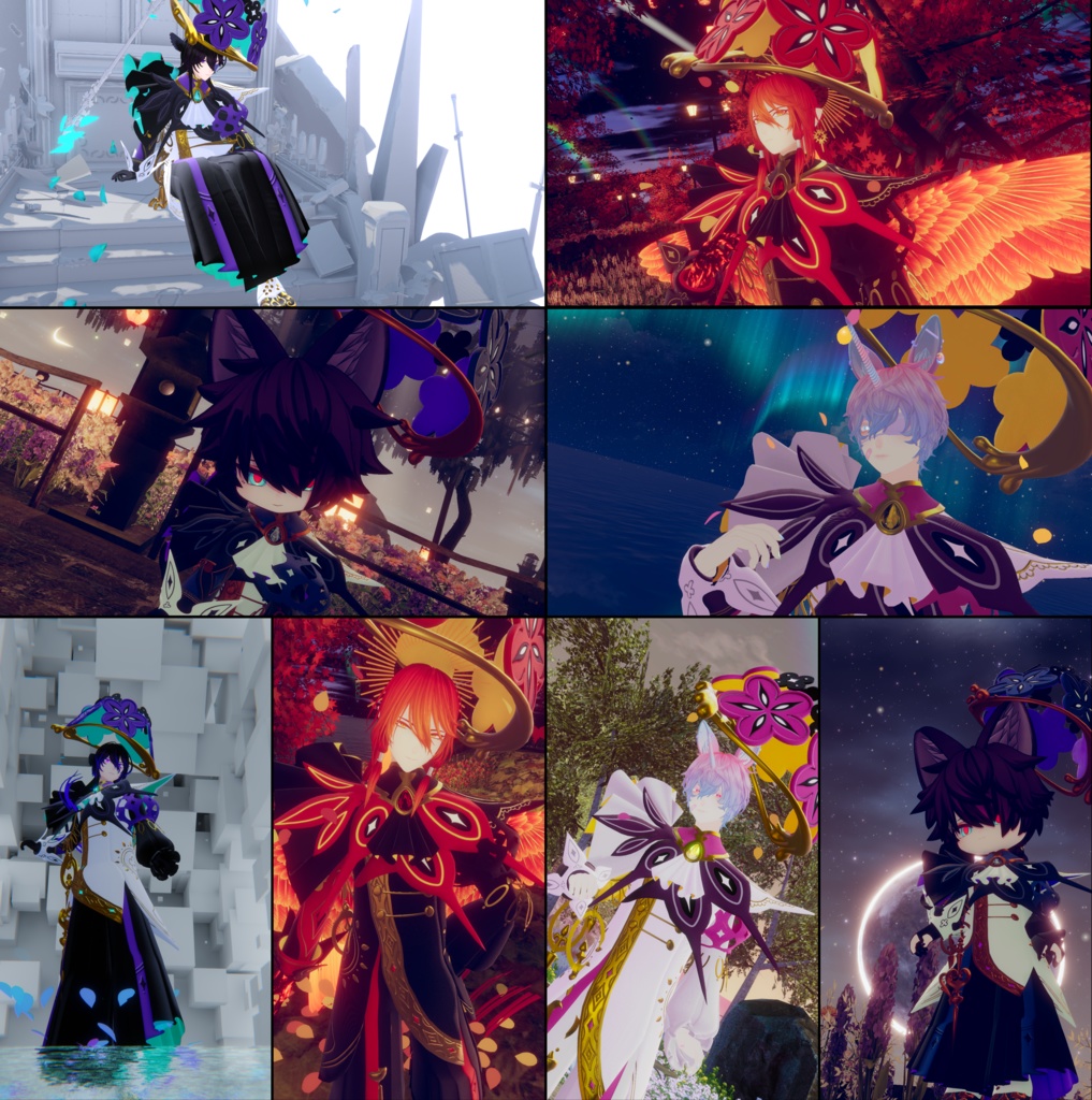 VRChat想定衣装「花時計の魔法使い」