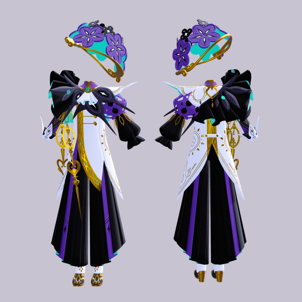 VRChat想定衣装「花時計の魔法使い」