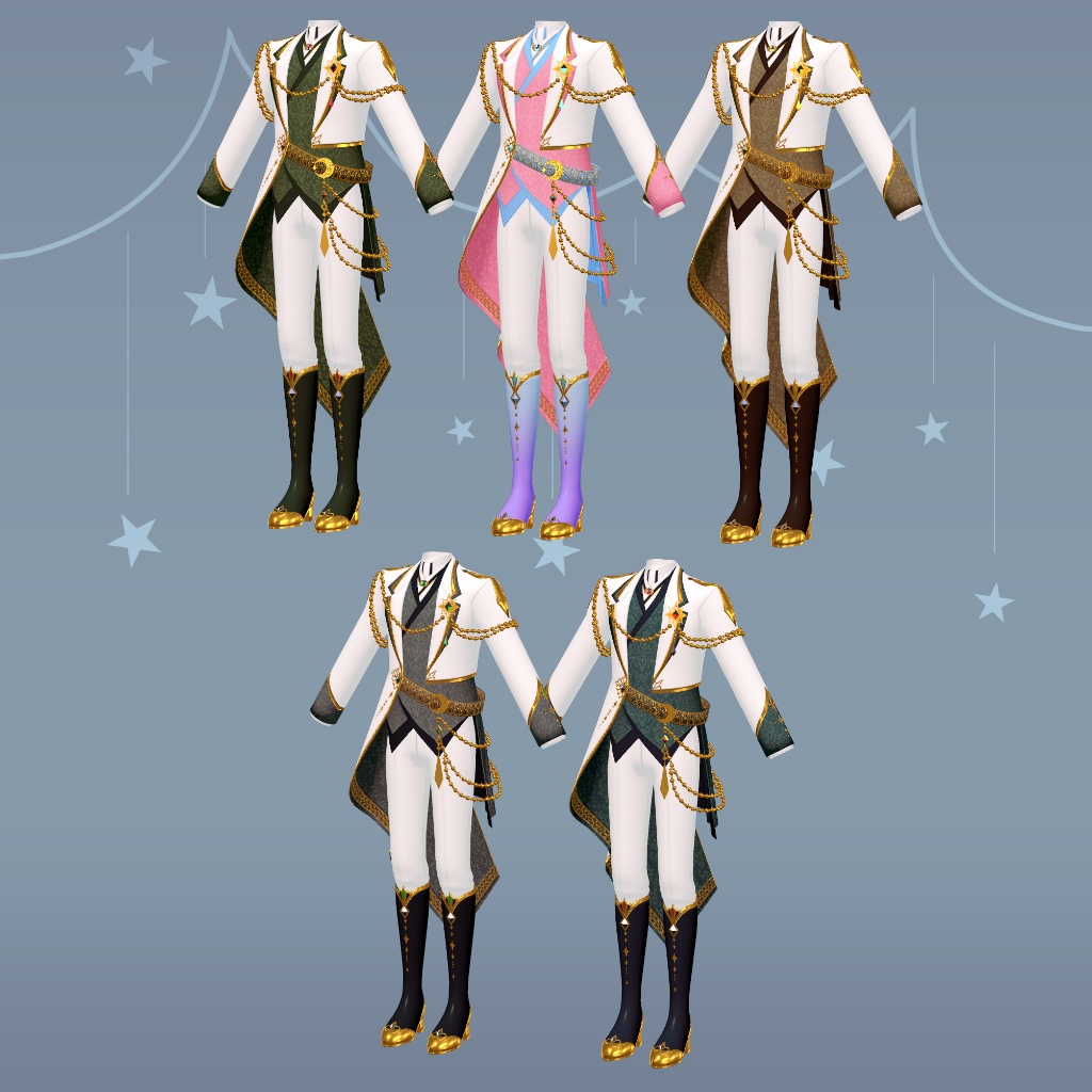 【6/28までセール中】VRChat想定衣装「月と星の共通衣装」
