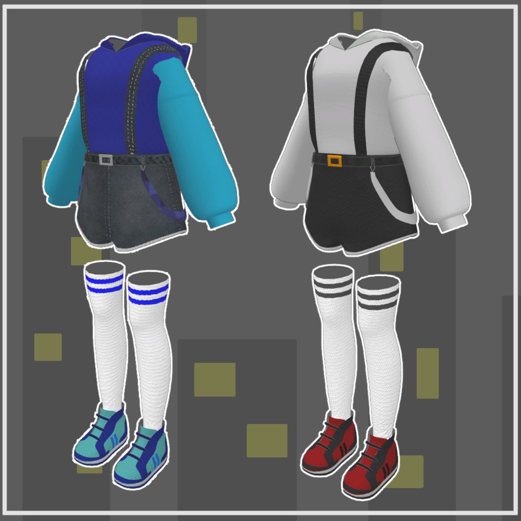 複数アバター対応『オーバーオールパーカー』