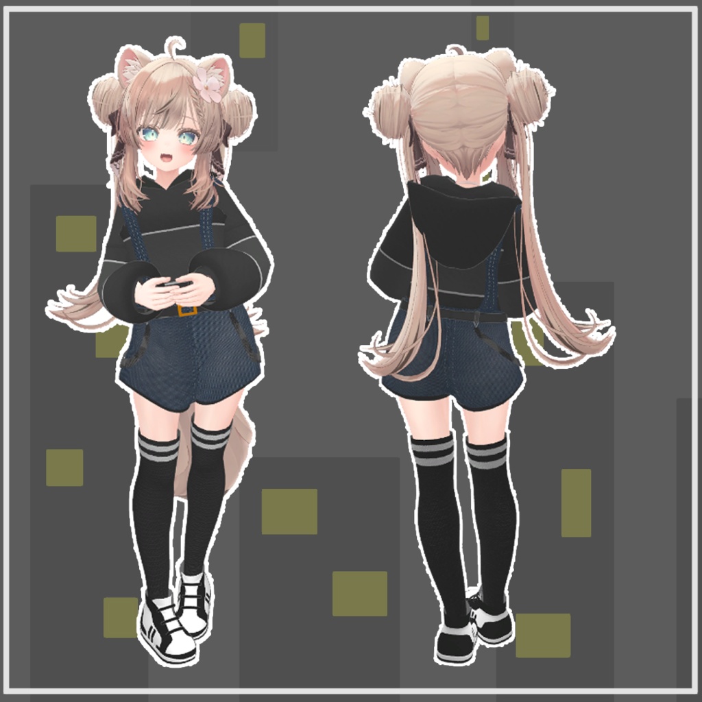 複数アバター対応『オーバーオールパーカー』