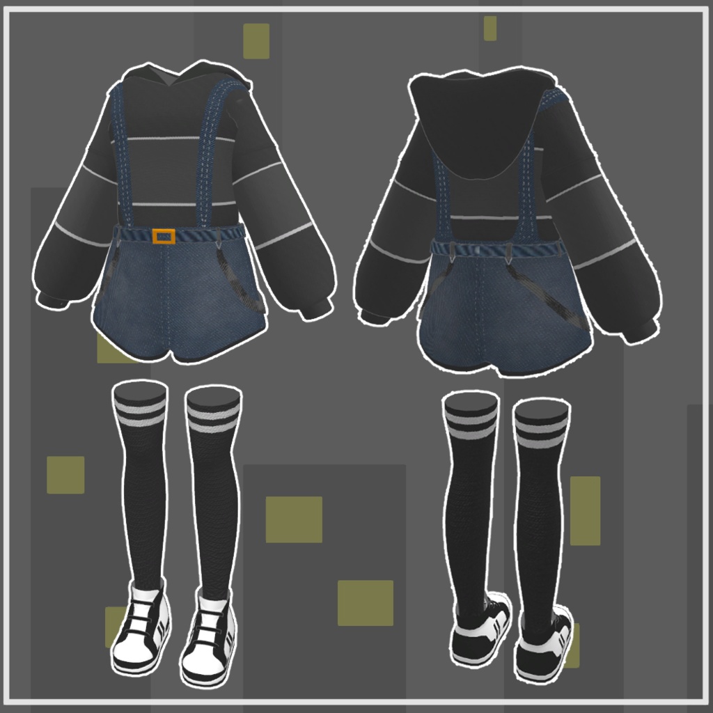 複数アバター対応『オーバーオールパーカー』