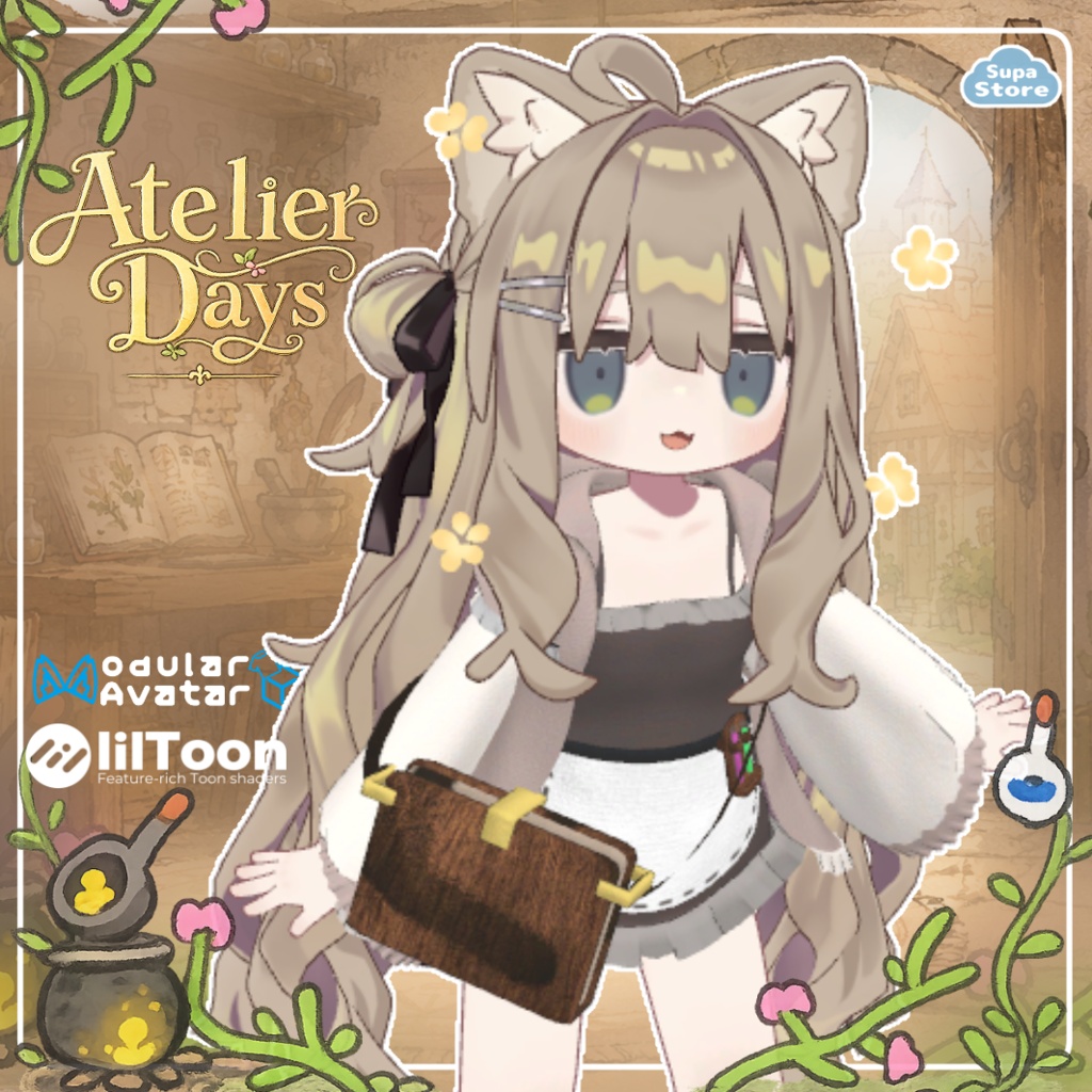 【まめふれんず対応】Atelier Days - アトリエ風ワークウェア -【VRChat衣装】