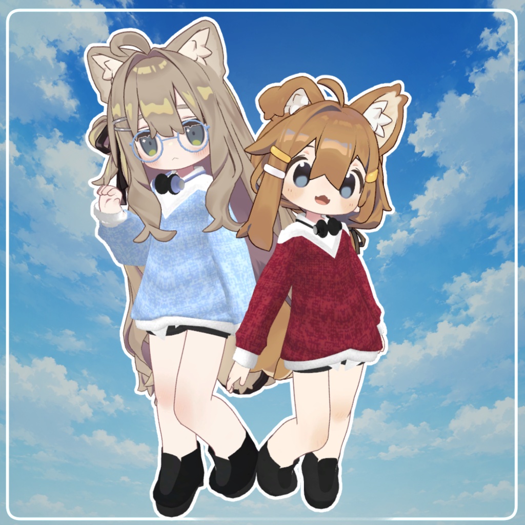 【まめふれんず対応】ふんわりオーバーサイズニット【VRChat衣装】