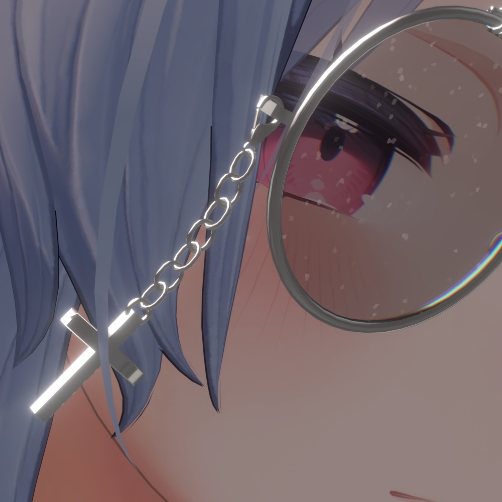 【VRChat向け】 glasses_01 チェーン付き眼鏡