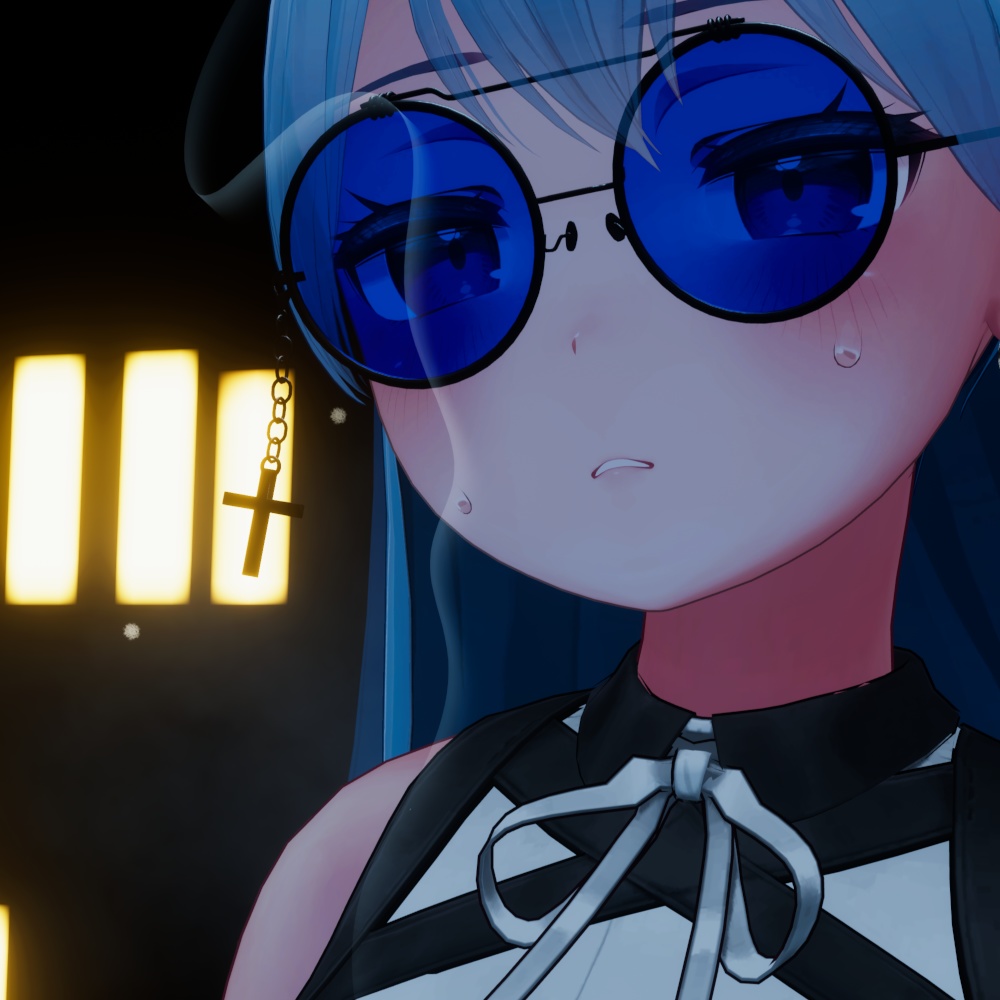 【VRChat向け】 glasses_01 チェーン付き眼鏡