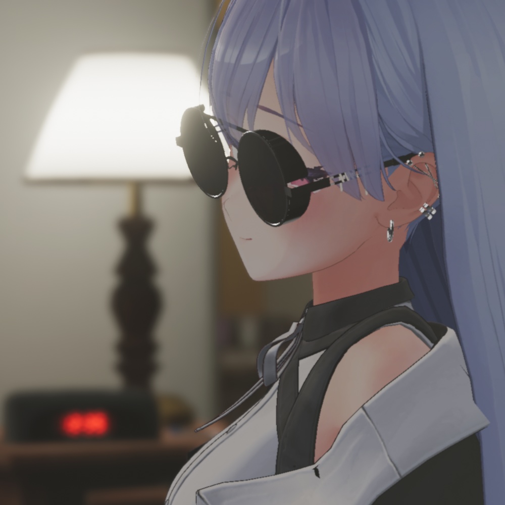 【VRChat向け】 glasses_02 サイドシールドサングラス