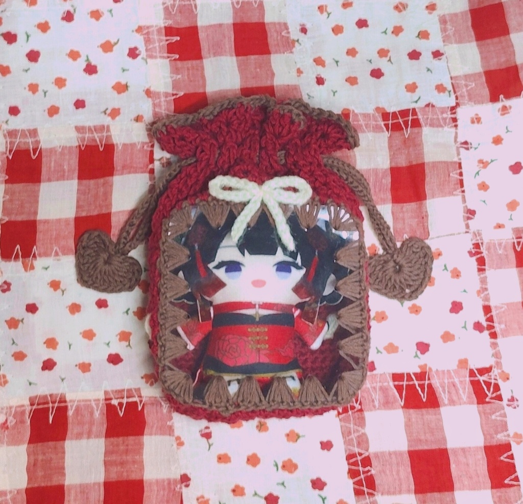 はーとちょこれいと❤︎巾着ポーチ Red