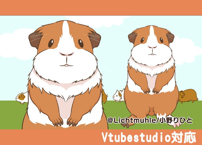 【Live2D動物モデル】着ぐるみ風モルモット：イングリッシュVTS対応汎用モデル