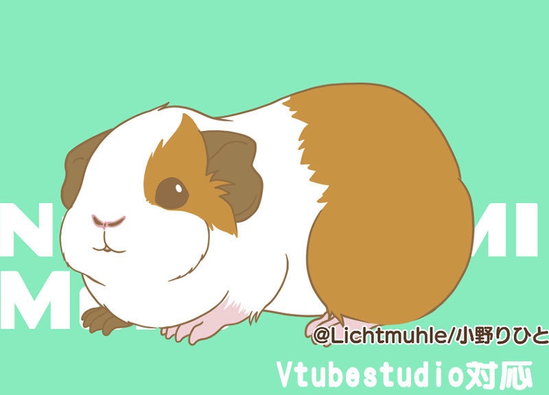 【Live2D汎用モデル】ペット(アイテム)にもなる!ぬいぐるみ風モルモットモデル