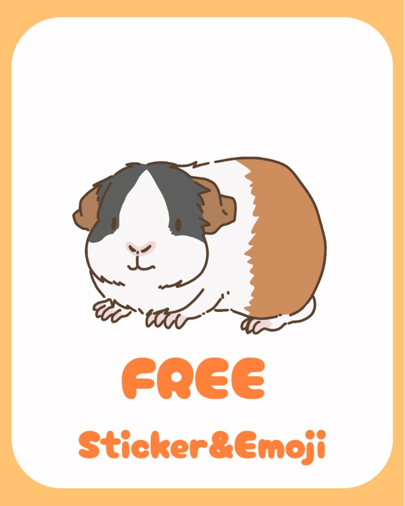 Discord用ジャンプするモルモットのスタンプ＆絵文字