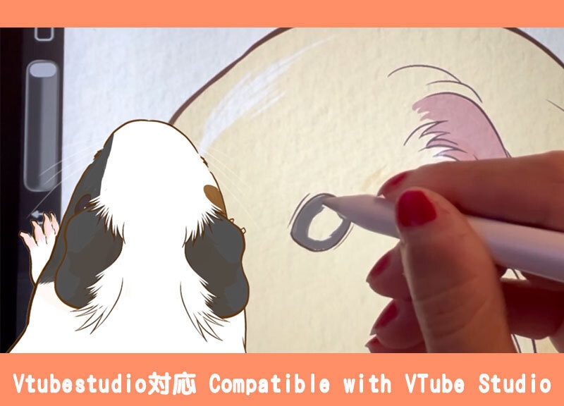 【VTube Studio対応】手元にお邪魔するモルモットのLive2Dモデル