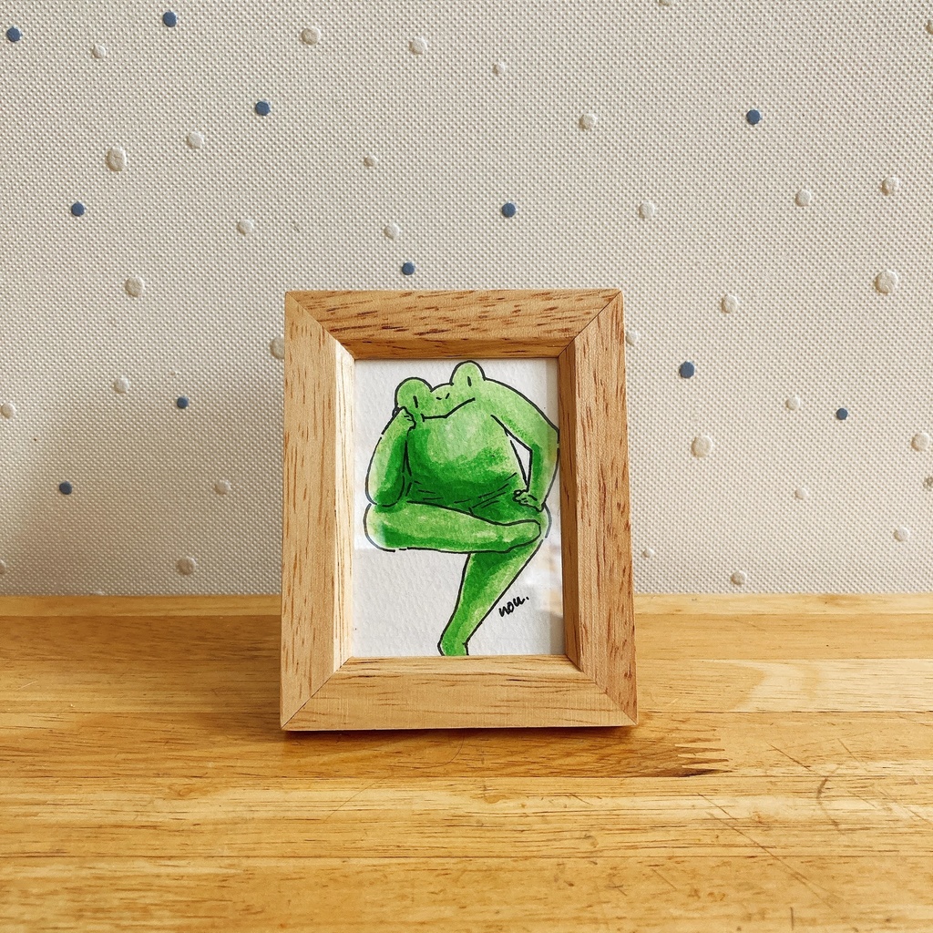 ミニ原画 長方形 かっこいい座り方 カエルのたかしくんの通販 Booth