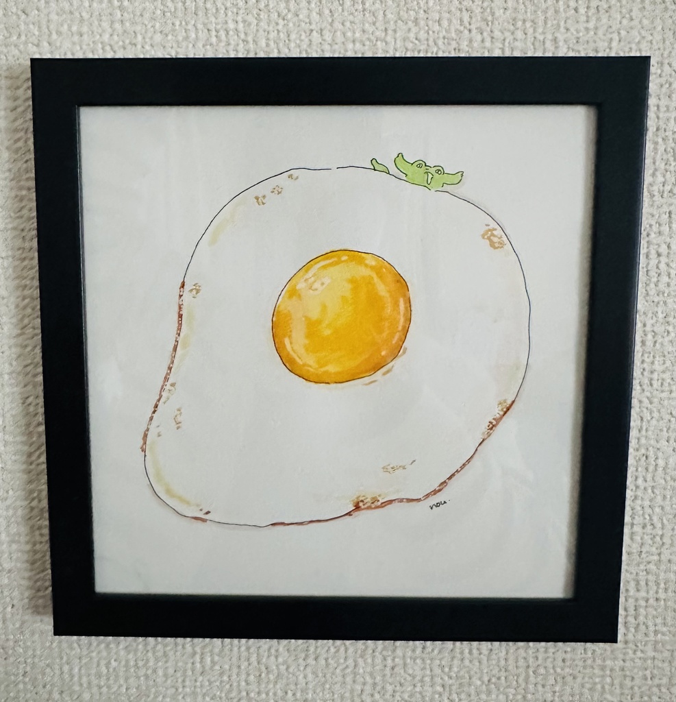 原画「はんめたかしと目玉焼き」