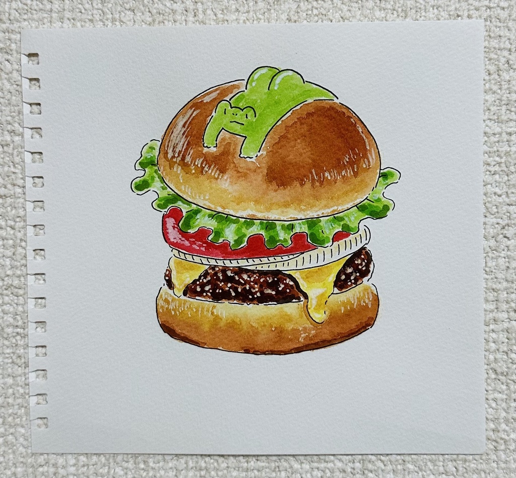 【なかがわ様お取り置き】原画「ハンバーガー」