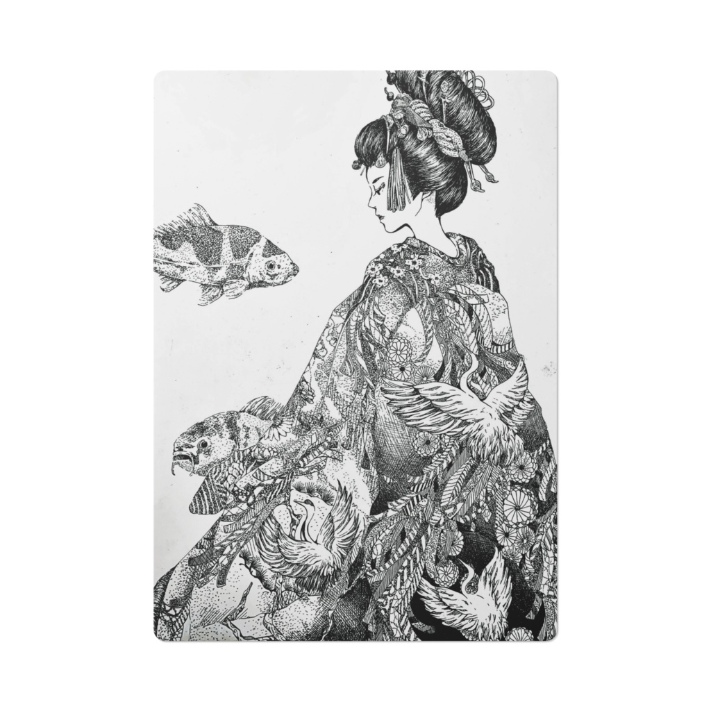 下敷き～花魁と鯉～