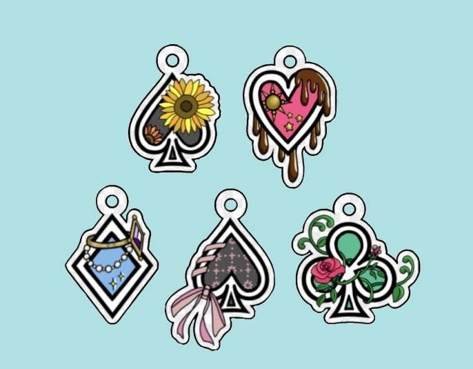 概念スートアクリルチャーム5個セット