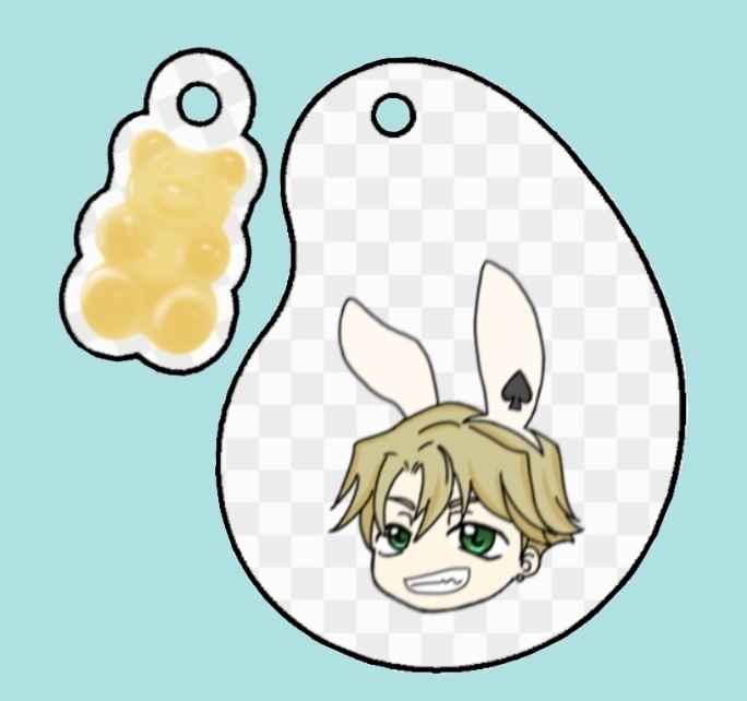 アクリルキーホルダー　うさぎフィンver.