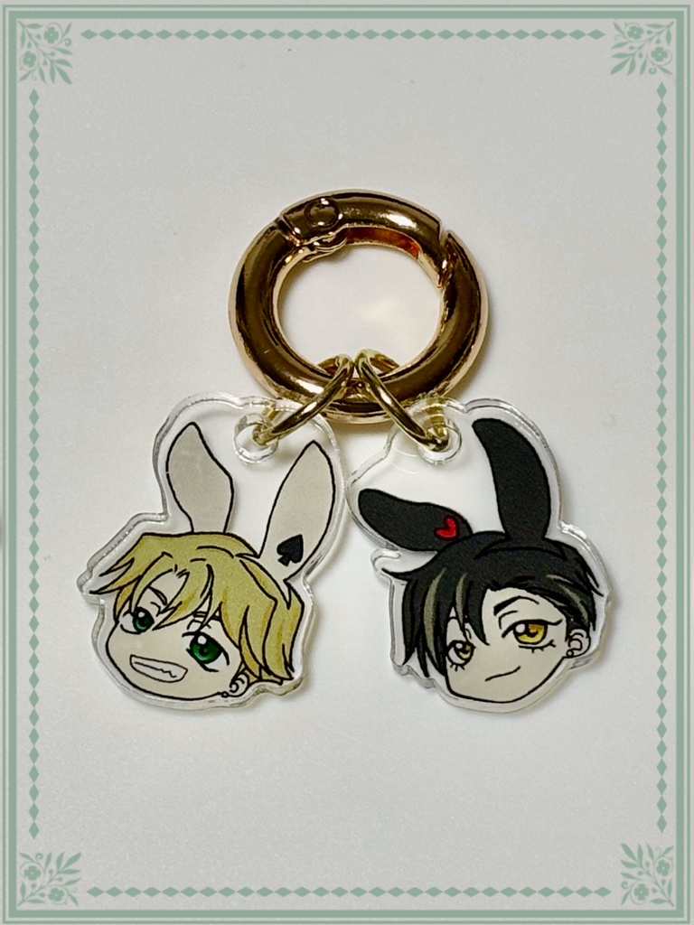 アクリルキーホルダー うさぎクリス&うさぎフィン