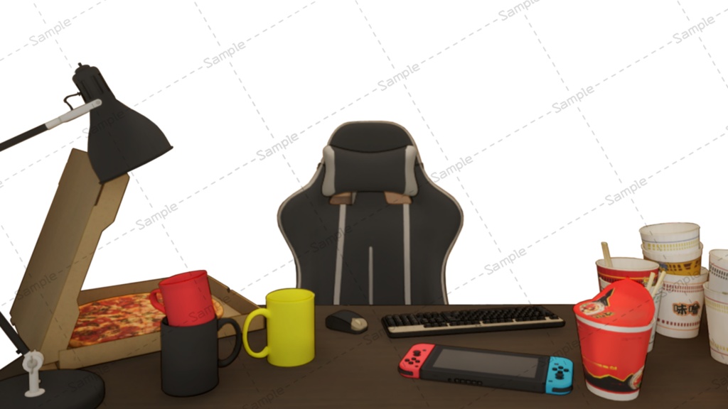 【Vtuberさん向け/イラスト背景素材】生活感ありすぎ部屋【企画・雑談・歌枠用配信素材】