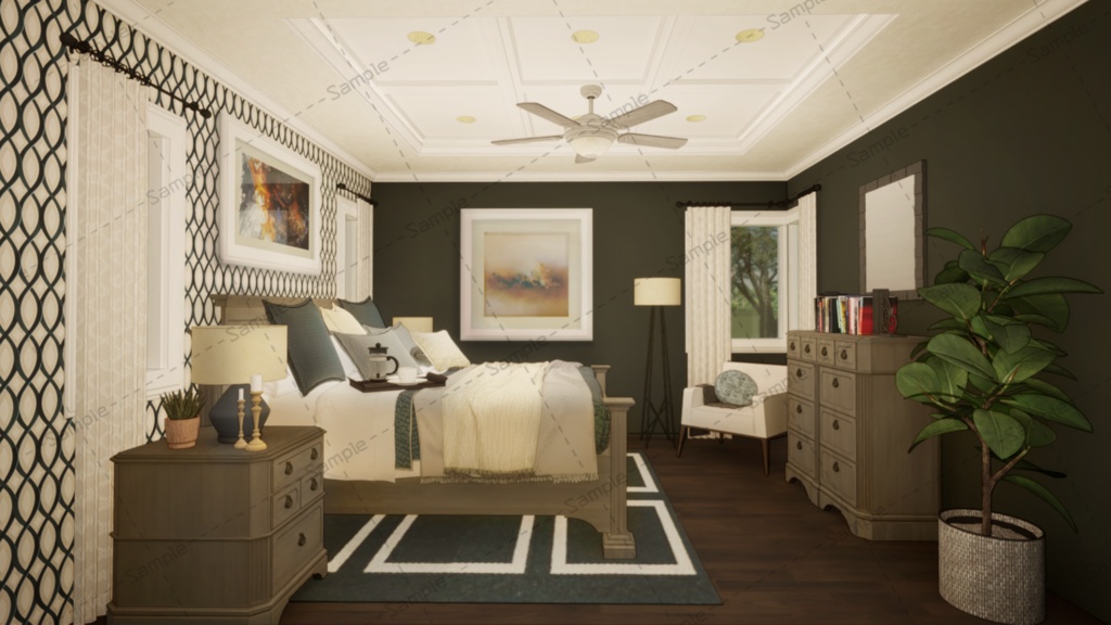 【Vtuberさん向け/イラスト背景素材】シックロリータなお部屋【企画・雑談・歌枠用配信素材】