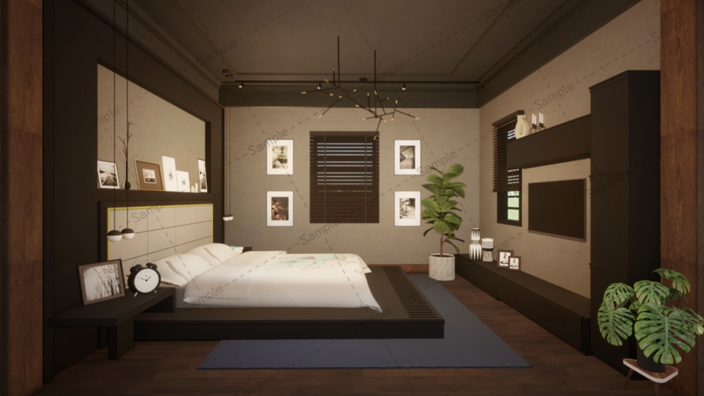 【Vtuberさん向け/イラスト背景素材】シンプルなお部屋【企画・雑談・歌枠用配信素材】