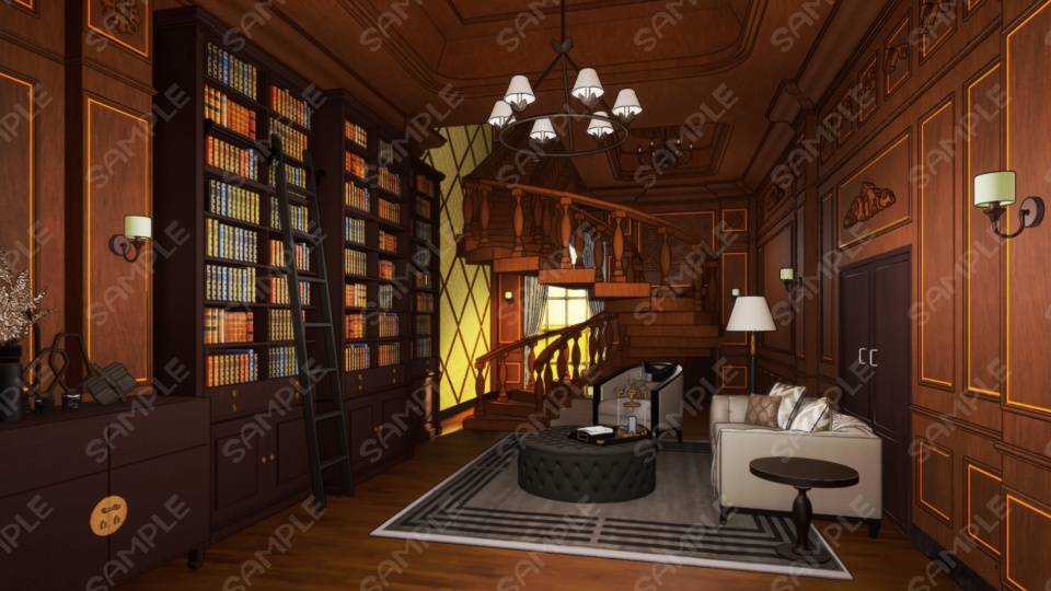 【Vtuberさん向け/イラスト背景素材】幻想的な洋館【企画・雑談・歌枠用配信素材】