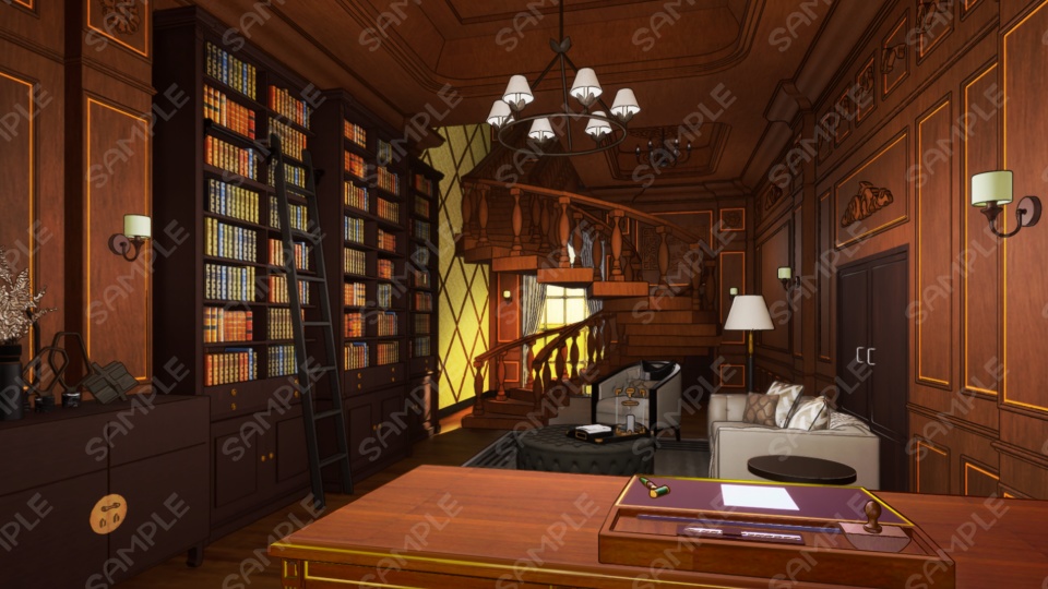 【Vtuberさん向け/イラスト背景素材】幻想的な洋館【企画・雑談・歌枠用配信素材】