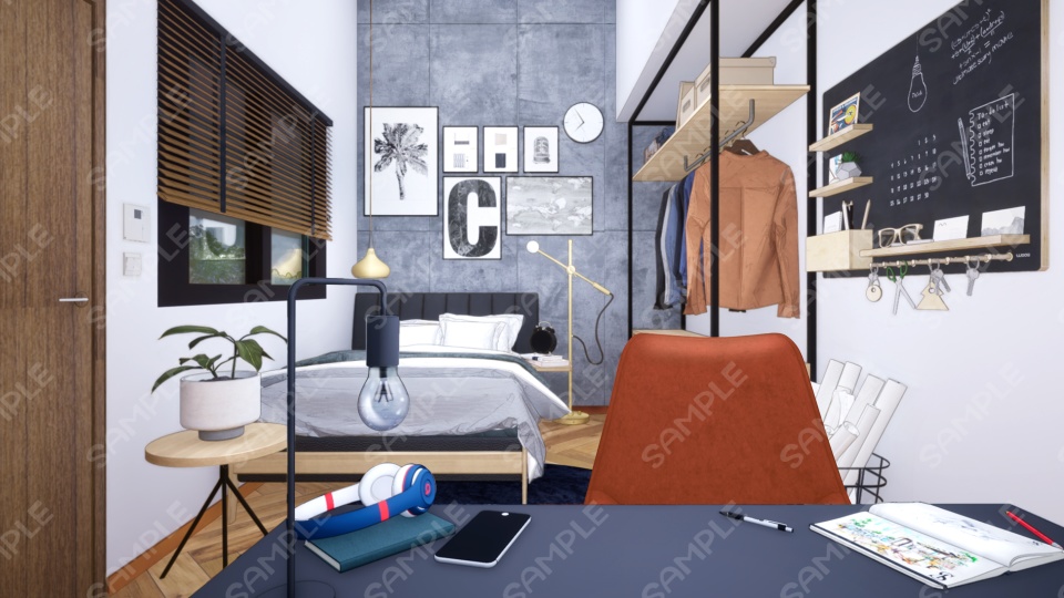 【Vtuberさん向け/イラスト背景素材】ベーシックなお部屋B【企画・雑談・歌枠用配信素材】